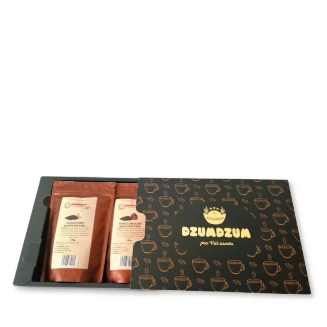 Degustační balíček kávy - ochucená ROZPUSTNÁ 4x100g, černý box
