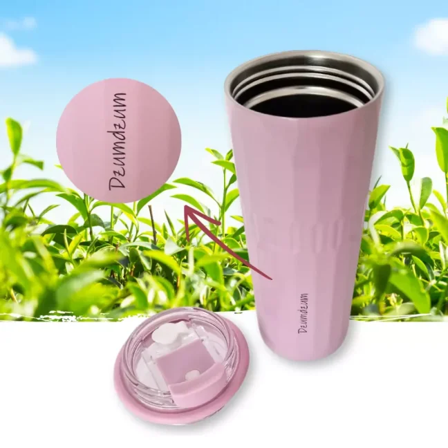 Termohrnek s brčkem - fialový