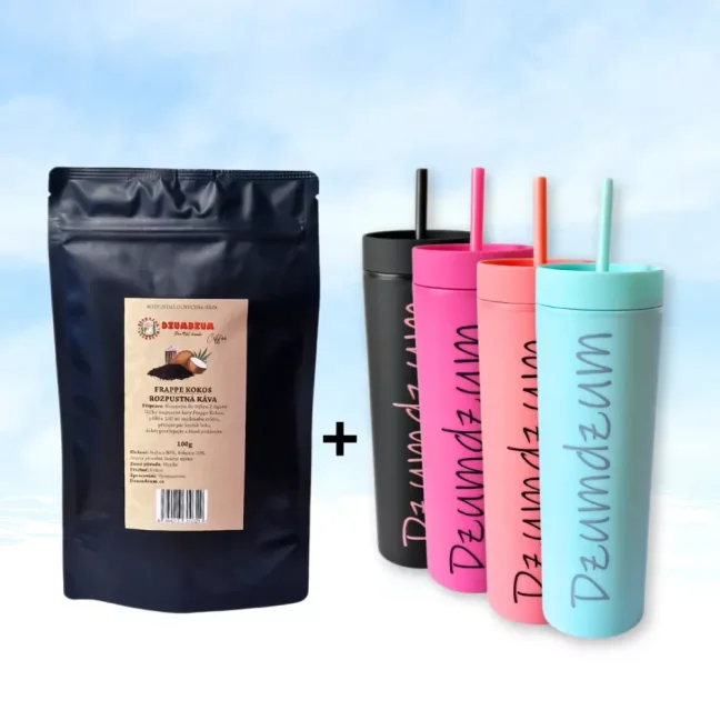 Frappe kokos 100g + Cold cup s brčkem