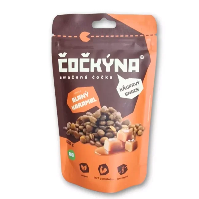 Čočkýna Křupavá Čočka BIO - Slaný karamel 100g