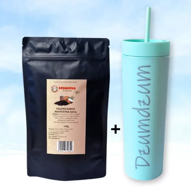 Frappe kokos 100g + Cold cup s brčkem