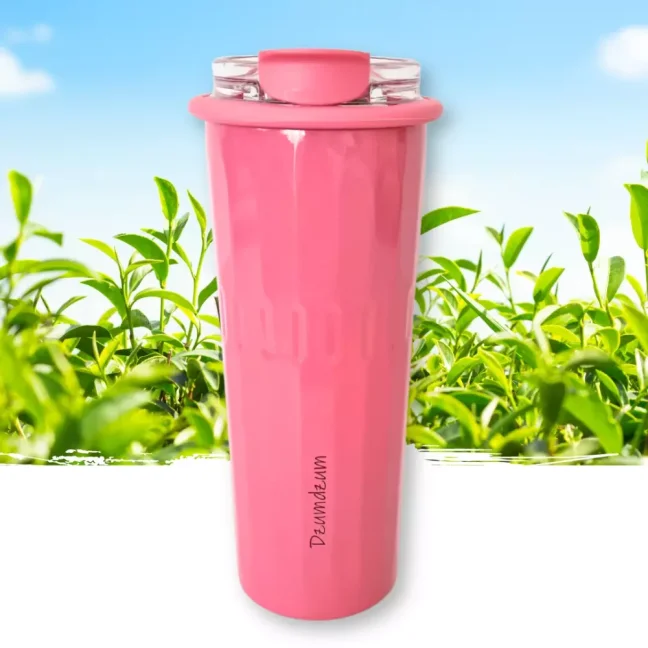 Termohrnek s brčkem - růžový