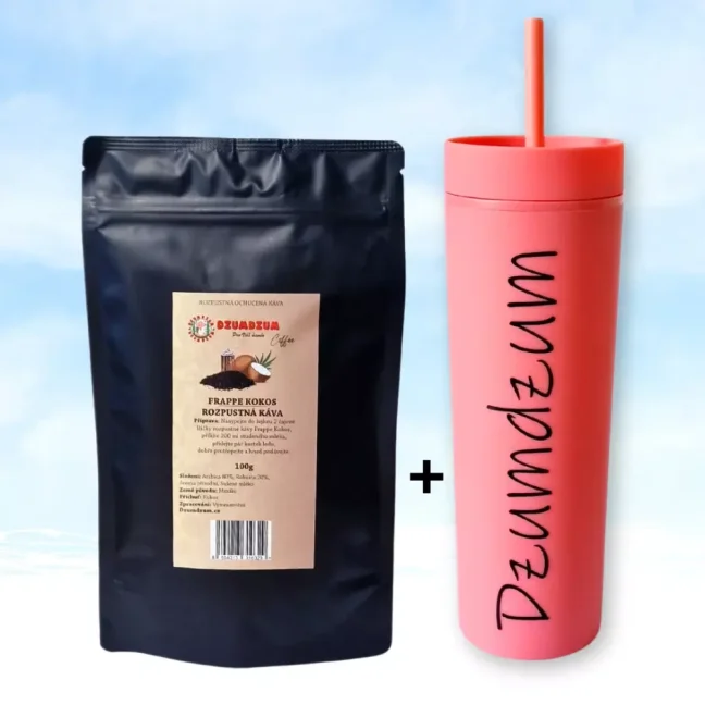 Frappe kokos 100g + Cold cup s brčkem