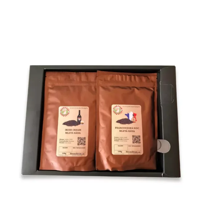 Degustační balíček kávy - ochucená MLETÁ 6x100g, černý box