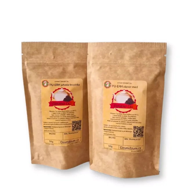 Pu erh brusinka - červený sypaný čaj